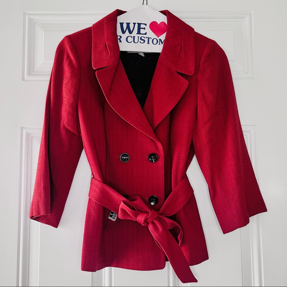 BOGO 50% - Rust Orange Classiques Entier Blazer with Sash